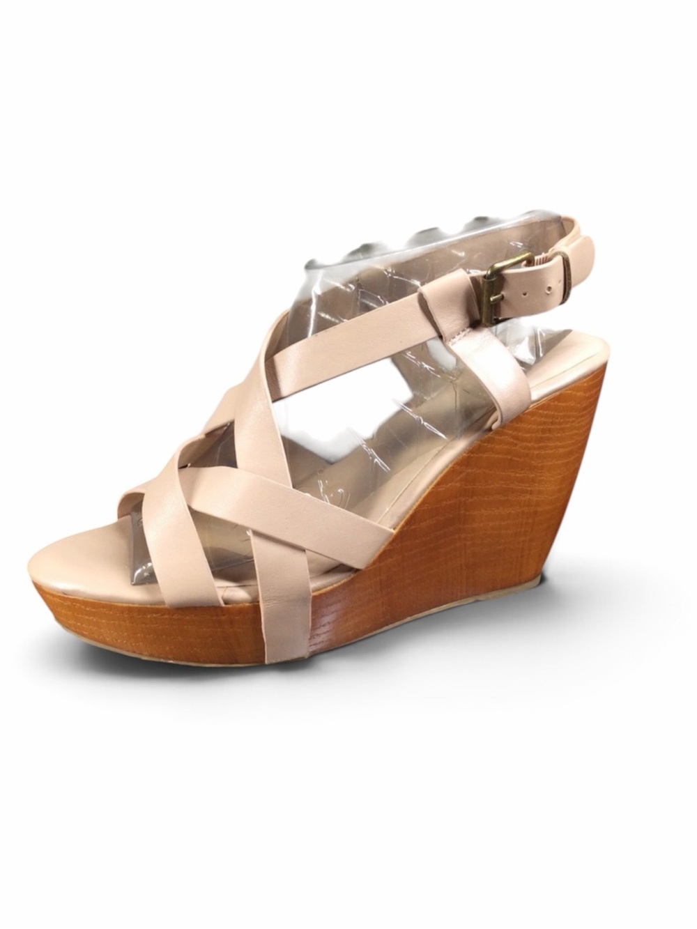 G.I.L.I. Beige Strappy Wedge Sandals